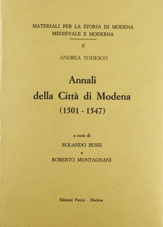 Annali della città di Modena (1501-1547) - Andrea Todesco - copertina