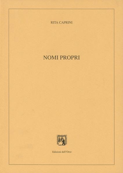 Nomi propri - Rita Caprini - copertina