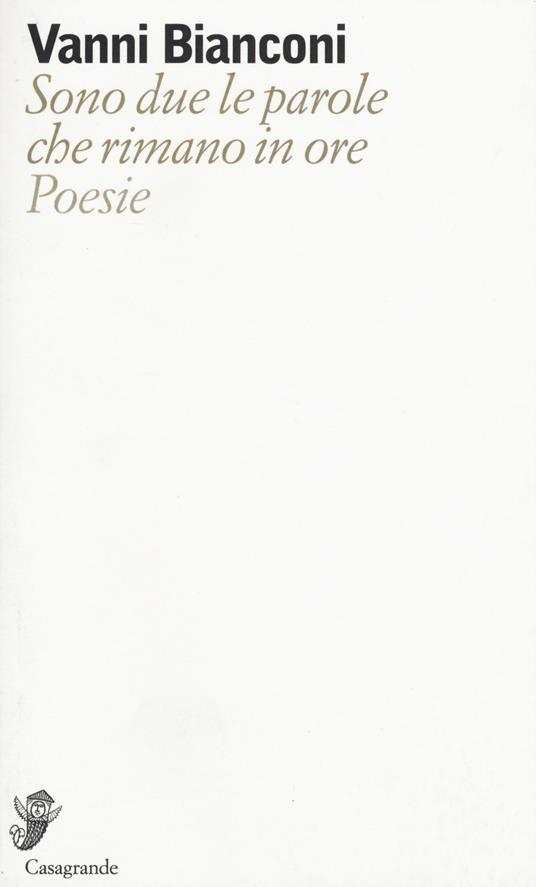 Sono due le parole che rimano in ore - Vanni Bianconi - copertina