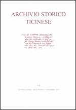 Archivio storico ticinese. Vol. 138: Seconda serie. Dicembre 2005
