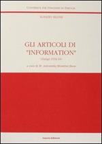 Ignazio Silone. Gli articoli di «Information» (Zurigo, 1932-34)