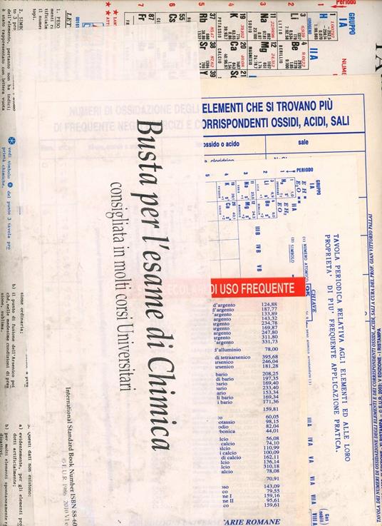 La busta per l'esame di chimica. Con tavola del sistema periodico degli elementi e vari formulari - G. Vittorio Pallai - copertina