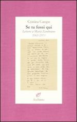 Se tu fossi qui. Lettere a María Zambrano 1961-1975