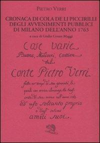 Cronaca di Cola de li Piccirilli degli avvenimenti pubblici di Milano dell'anno 1763 - Pietro Verri - copertina