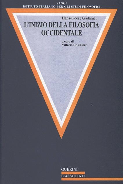 L' inizio della filosofia occidentale - Hans Georg Gadamer - copertina