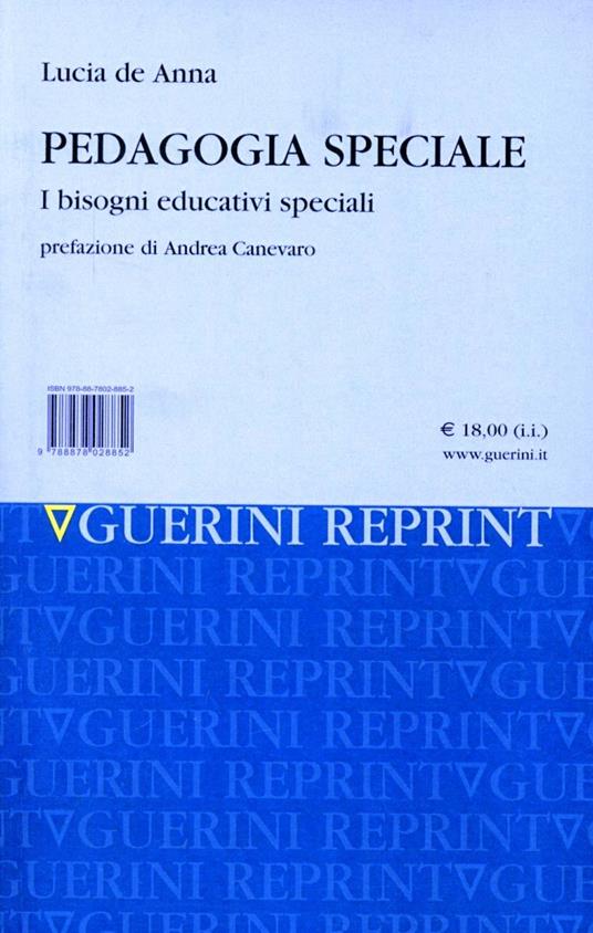 Pedagogia speciale. I bisogni educativi speciali - Lucia De Anna - copertina