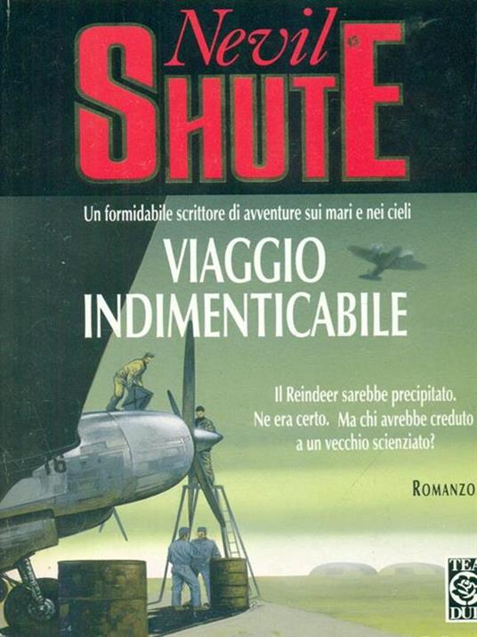 Viaggio indimenticabile - Nevil Shute - copertina