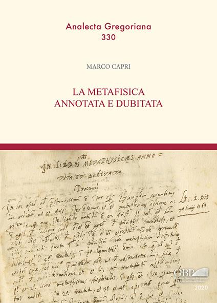 La metafisica annotata e dubitata - Marco Capri - copertina