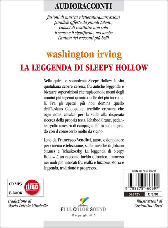 La leggenda di Sleepy Hollow letto da Francesco Venditti. Audiolibro. CD Audio - Washington Irving - 2