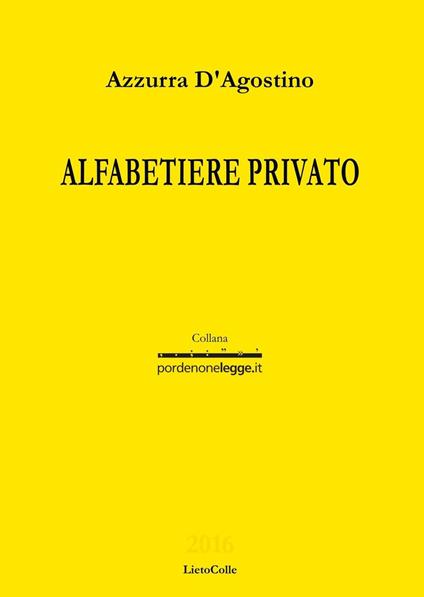 Alfabetiere privato - Azzurra D'Agostino - copertina