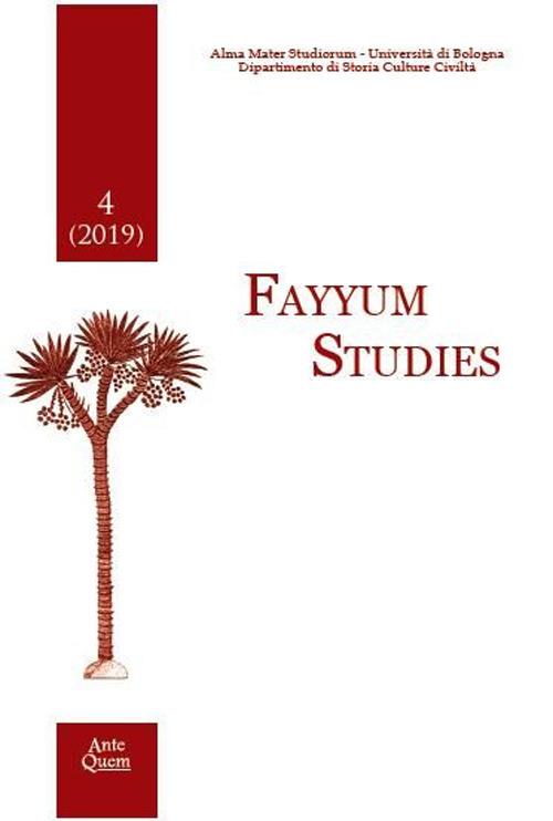 Fayyum studies (2019). Vol. 4 - copertina