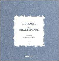 Memoria di Shakespeare. Vol. 5 - copertina