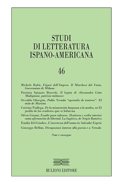 Studi di letteratura ispano-americana. Vol. 46 - copertina