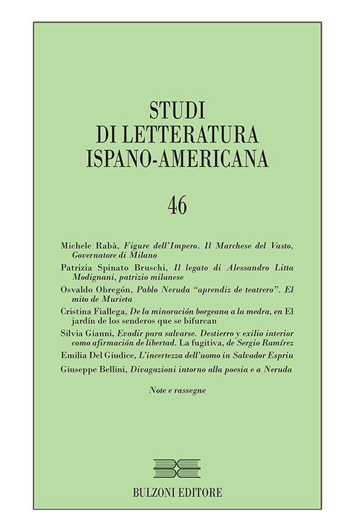 Studi di letteratura ispano-americana. Vol. 46 - copertina