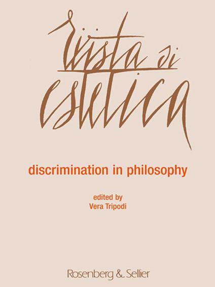 Rivista di estetica (2017). Vol. 64: Discrimination in philosophy. - copertina