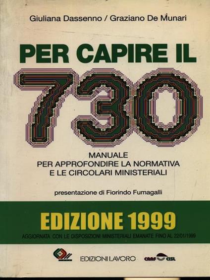 Per capire il 730 - Giuliana Dasseno,Graziano De Munari - copertina