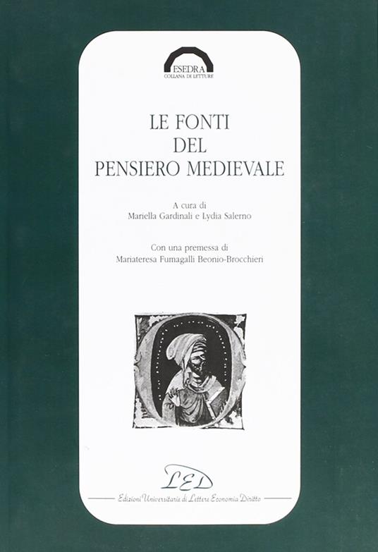 Le fonti del pensiero medievale - copertina