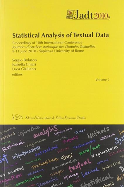 JADT 2010. Statistical analysis of textual data proceedings of 10th international Conference. CD-ROM - copertina