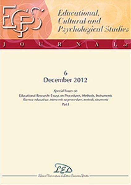 Journal of educational, cultural and psychological studies (ECPS Journal) (2012). Ediz. italiana e inglese. Vol. 6 - copertina