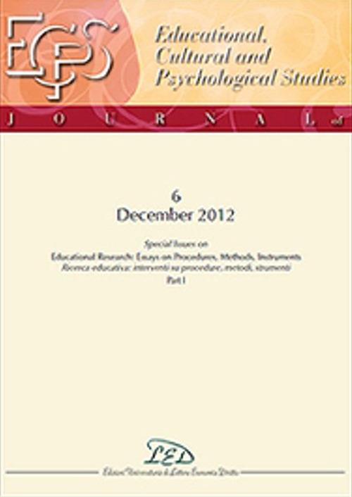 Journal of educational, cultural and psychological studies (ECPS Journal) (2012). Ediz. italiana e inglese. Vol. 6 - copertina
