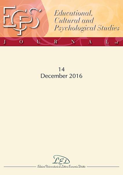 Journal of educational, cultural and psychological studies (ECPS Journal). Ediz. italiana e inglese (2016). Vol. 14 - copertina