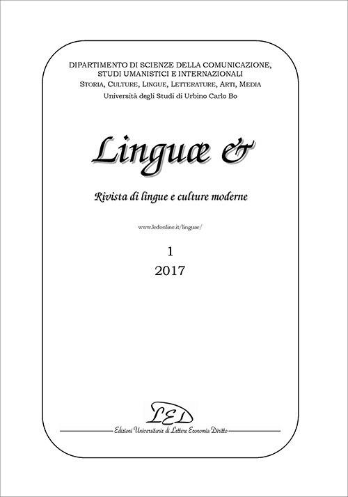 Linguae &. Rivista di lingue e culture moderne. Ediz. italiana, inglese e francese (2017). Vol. 1 - copertina