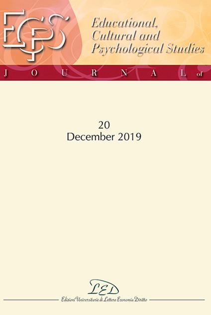 Journal of educational, cultural and psychological studies (ECPS Journal) (2019). Vol. 20: December. - copertina