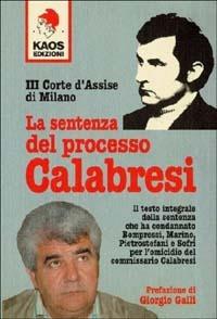 La sentenza del processo Calabresi - copertina
