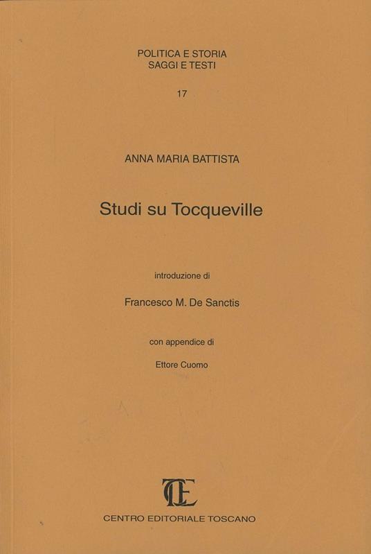 Studi su Tocqueville - Anna M. Battista - copertina