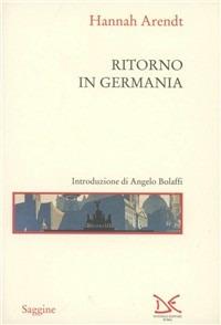 Ritorno in Germania - Hannah Arendt - copertina