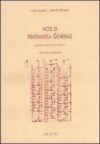 Note di matematica generale - Luigi Accardi,Alberto M. Bersani - copertina