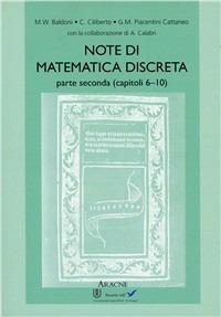 Note di matematica discreta. Vol. 2: Capitoli 6-12 - copertina