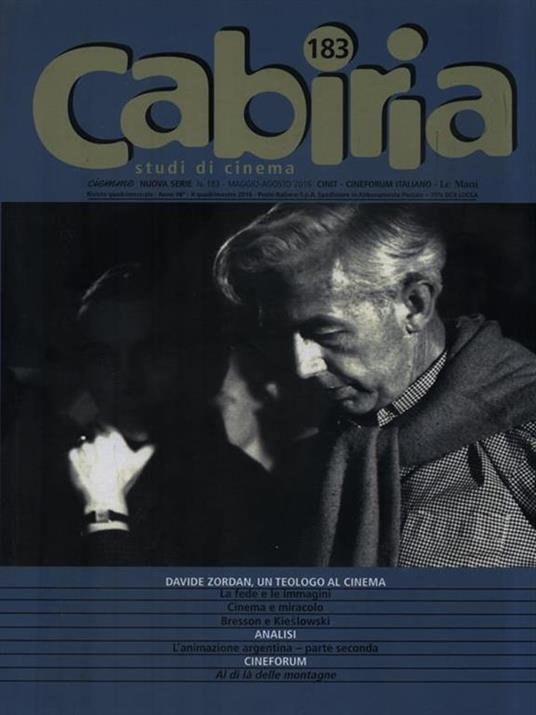 Cabiria. Studi di cinema. Vol. 183 - copertina