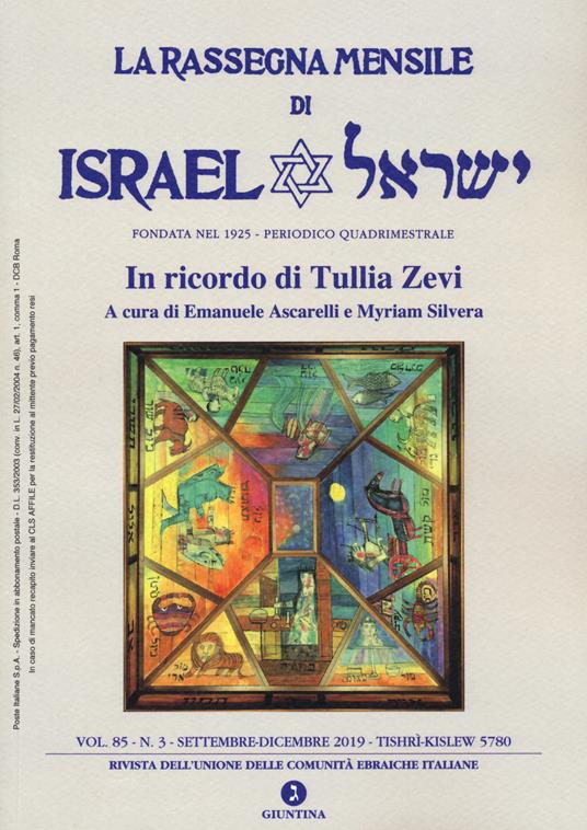 La rassegna mensile di Israel. Ediz. italiana e inglese (2019). Vol. 85/3 - copertina