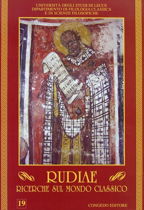 Rudiae. Ricerche sul mondo classico. Vol. 19 - copertina