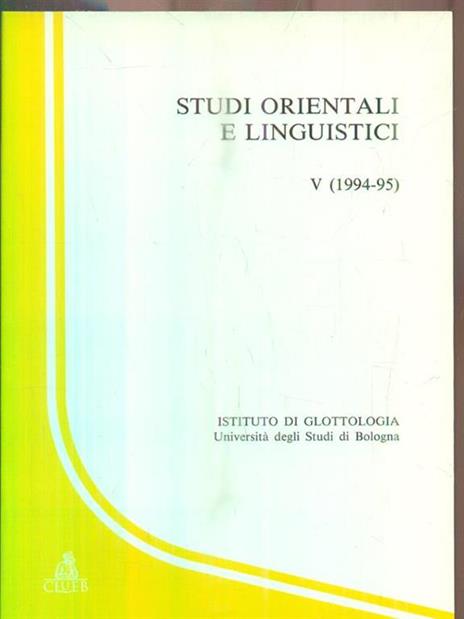 Studi orientali e linguistici. Vol. 5 - copertina