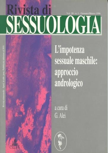 Rivista di sessuologia (1996). Vol. 1: L'impotenza sessuale maschile: approccio andrologico. - copertina