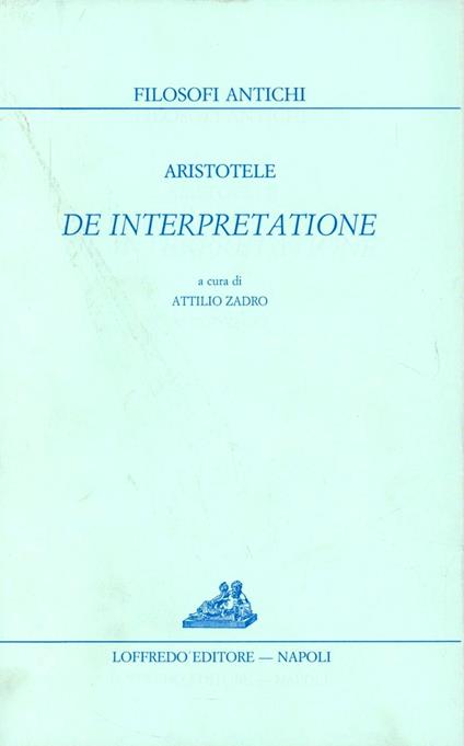 De interpretatione - Aristotele - copertina