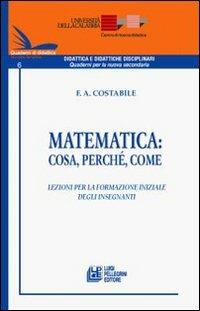 Matematica. Cosa, perché, come. Lezioni per la formazione iniziale degli insegnanti - Francesco Costabile - copertina
