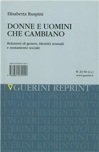 Donne e uomini che cambiano. Relazioni di genere, identità sessuali e mutamento sociale