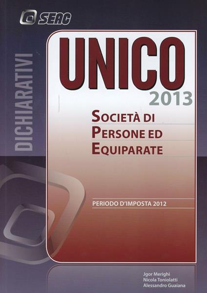 UNICO 2013. Società di persone ed equiparate - copertina