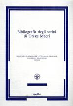 Bibliografia degli scritti di Oreste Macrì