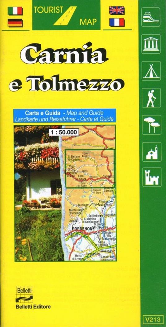 Carnia. Tolmezzo 1:50.000. Con guida turistica - copertina