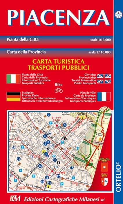 Piacenza. Mappa della città e provincia 1:13.000. Ediz. italiana, inglese, tedesca e francese - copertina