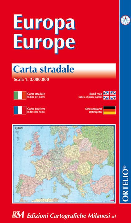 Europa.Carta stradale 1:3.000.000. Ediz. italiana, inglese, francese e tedesca - copertina
