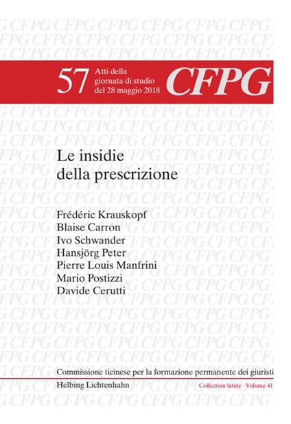 Le insidie della prescrizione - copertina