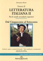 Sintesi di letteratura italiana. Vol. 2: Dal '500 al '700