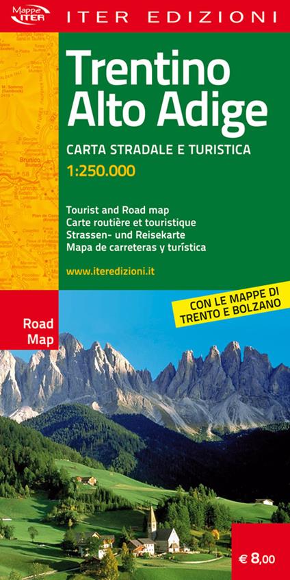 Trentino Alto Adige. Mappa stradale e turistica 1:250.000 - copertina