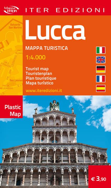 Lucca. Mappa turistica 1:4.000. Ediz. multilingue - copertina