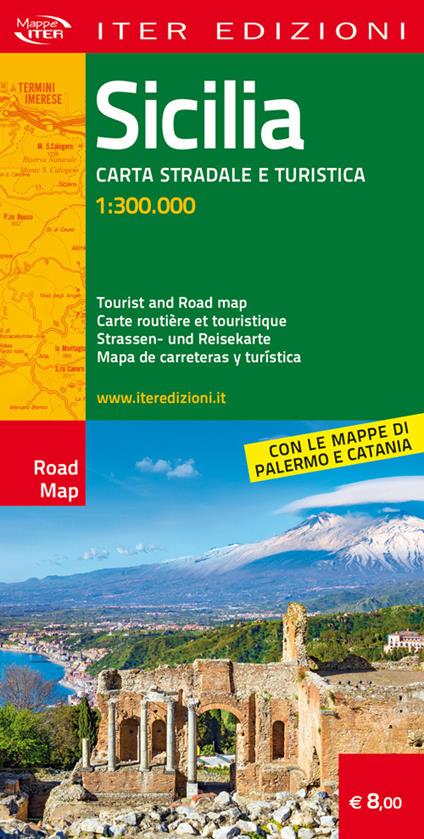 Sicilia. Carta stradale e turistica 1:300.000. Ediz. italiana, inglese, francese, tedesca, spagnola - copertina